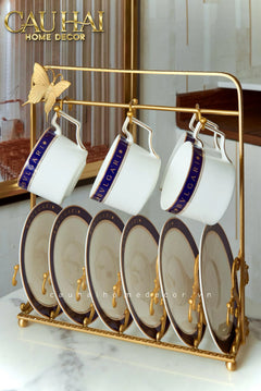 Maison Couture - Set Bình Trà Belle Vie Luxe Blanc & Bleu Minuit Signature 15 Pcs-CẬU HAI HOME DECOR