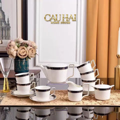 Maison Couture - Set Bình Trà Belle Vie Luxe Blanc & Bleu Minuit Signature 15 Pcs-CẬU HAI HOME DECOR