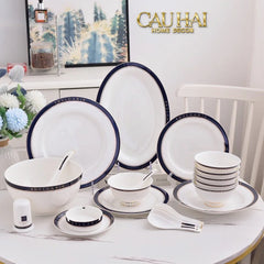 Maison Couture - Set Bình Trà Belle Vie Luxe Blanc & Bleu Minuit Signature 15 Pcs-CẬU HAI HOME DECOR