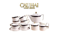 Maison Couture - Set Bình Trà Belle Vie Luxe Blanc & Bleu Minuit Signature 15 Pcs-CẬU HAI HOME DECOR