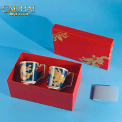 Maison Couture - Set Bình Trà Long Phụng 6 Tách - Dynasty Eternal Ascendant Guardian Dou 13Pcs-CẬU HAI HOME DECOR