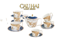 Maison Couture - Set Bình Trà Long Phụng 6 Tách - Dynasty Eternal Ascendant Guardian Dou 13Pcs-CẬU HAI HOME DECOR