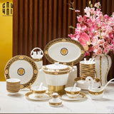 Maison Couture - Set Chén Dĩa Medusa Golden Greek Key V Class 48Pcs-SET CHÉN DĨA-Đối tác tại Trung Quốc theo từng đơn đặt hàng-CẬU HAI HOME DECOR