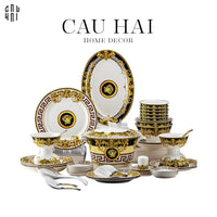 Maison Couture - Set Chén Dĩa Medusa V Class Signature Prestige Gala - Nero Oro Barocco 48Pcs-CẬU HAI HOME DECOR
