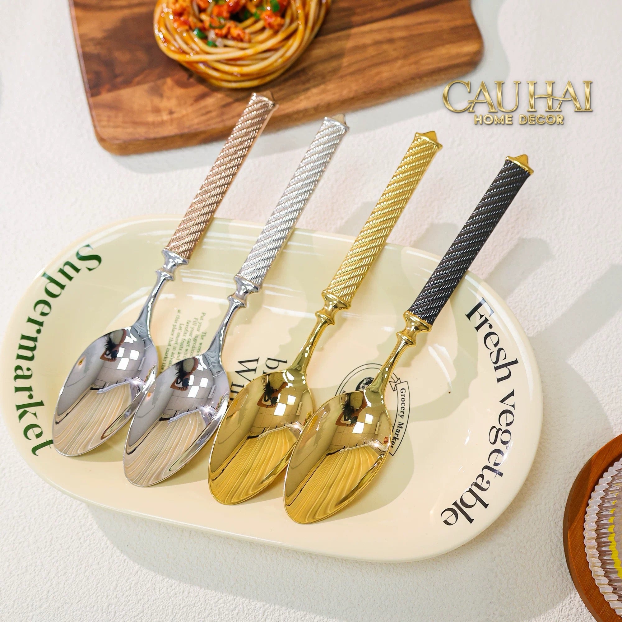 Maison Couture - Set Dao Muỗng Nĩa 4 Món H Class Soleil Pillar Monolith Prestige Dinner Cutlery Set 4pcs-CẬU HAI HOME DECOR