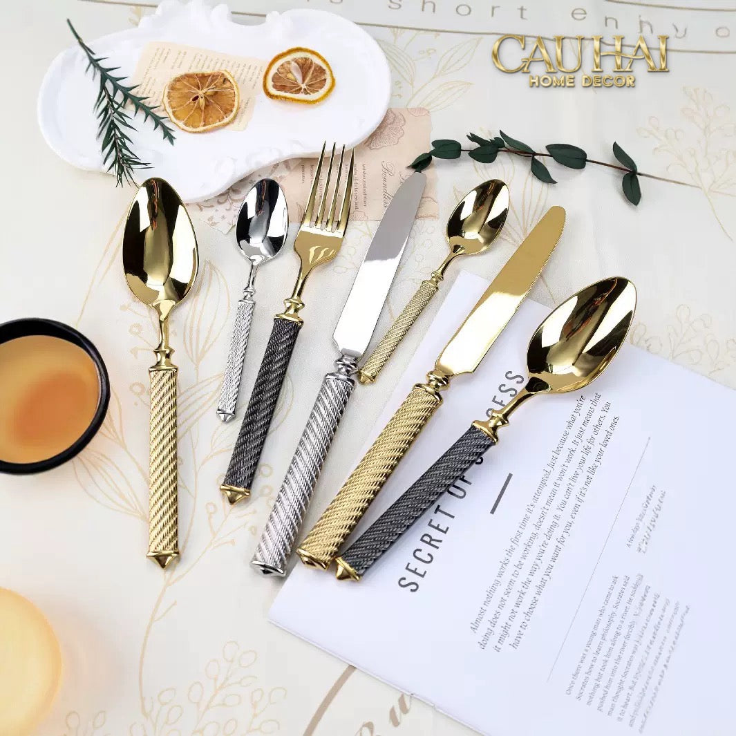 Maison Couture - Set Dao Muỗng Nĩa 4 Món H Class Soleil Pillar Monolith Prestige Dinner Cutlery Set 4pcs-CẬU HAI HOME DECOR