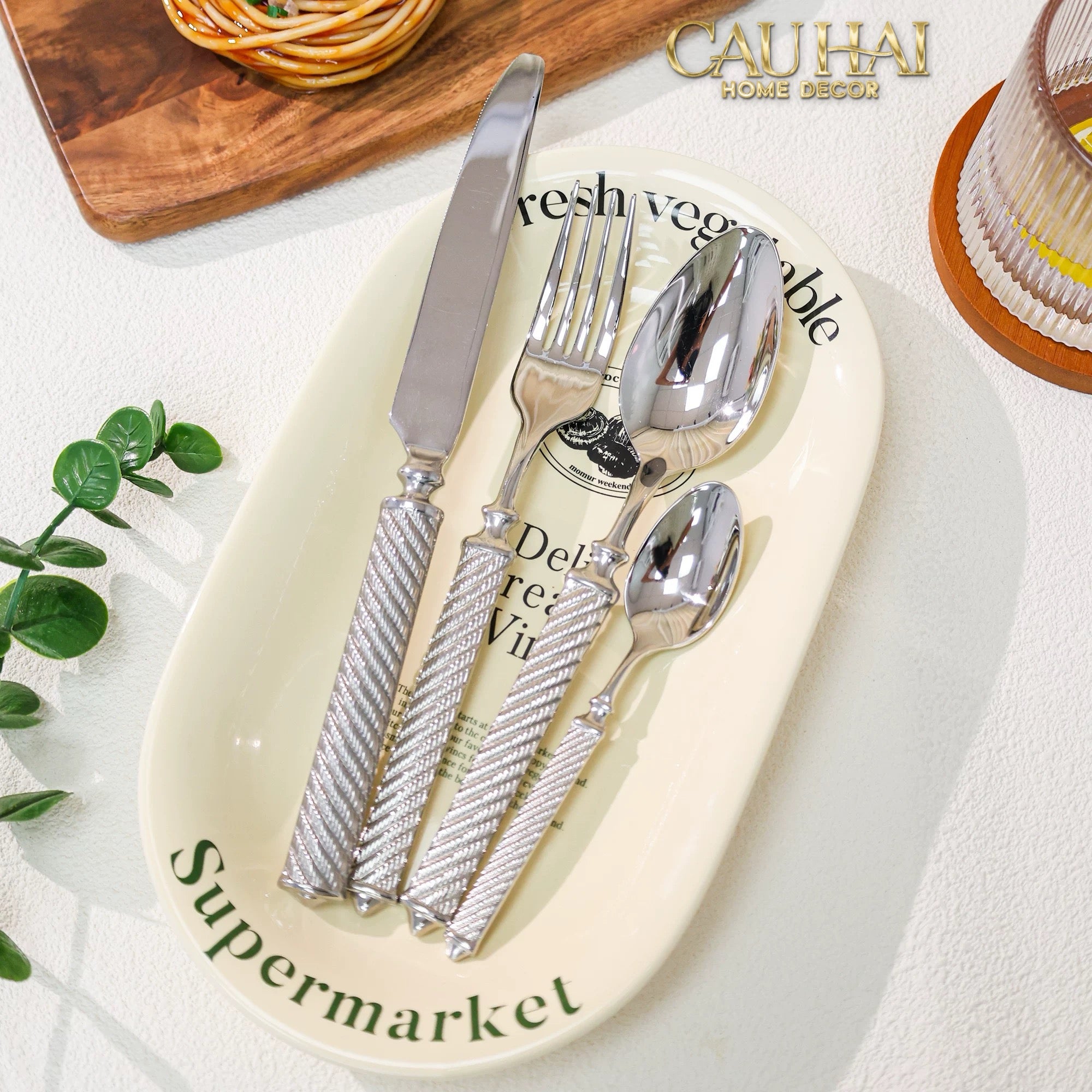 Maison Couture - Set Dao Muỗng Nĩa 4 Món H Class Soleil Pillar Monolith Prestige Dinner Cutlery Set 4pcs-CẬU HAI HOME DECOR