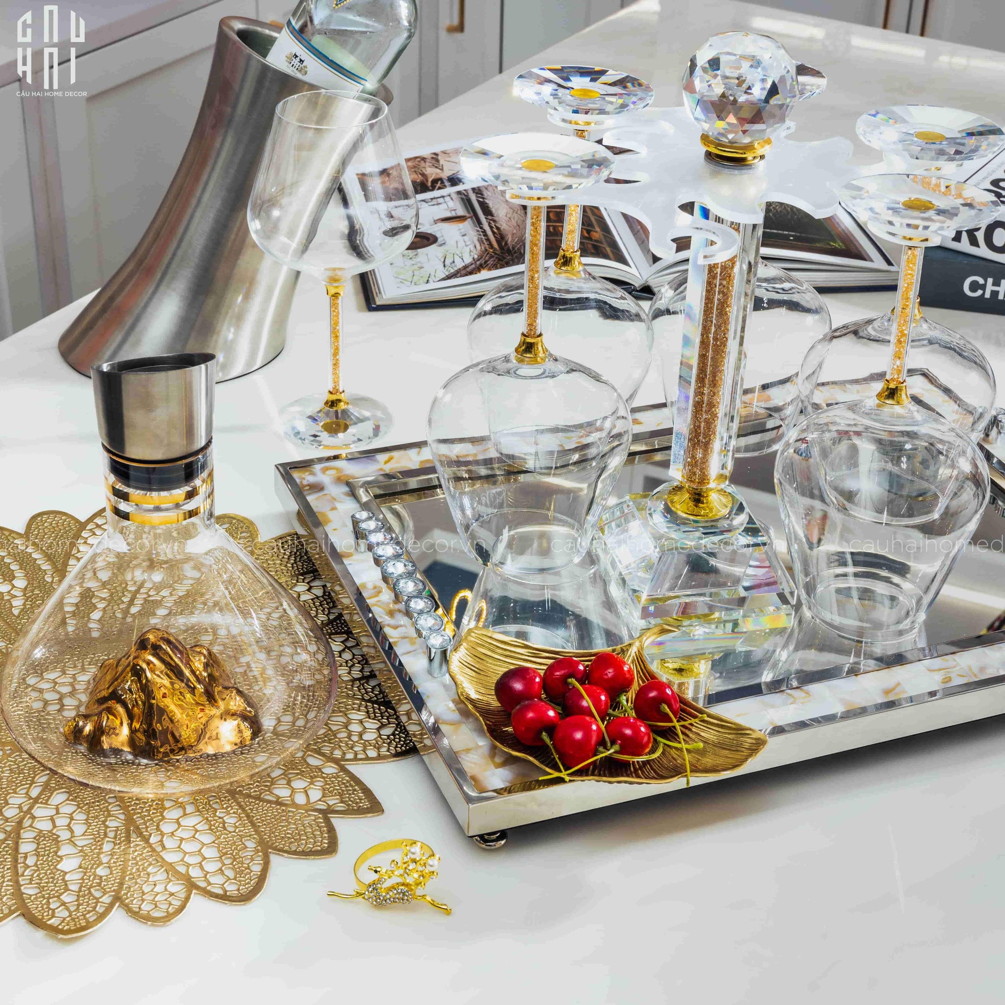 Maison Couture - Set Decanter Pha Lê Hilton Premium 660Ml-CẬU HAI HOME DECOR