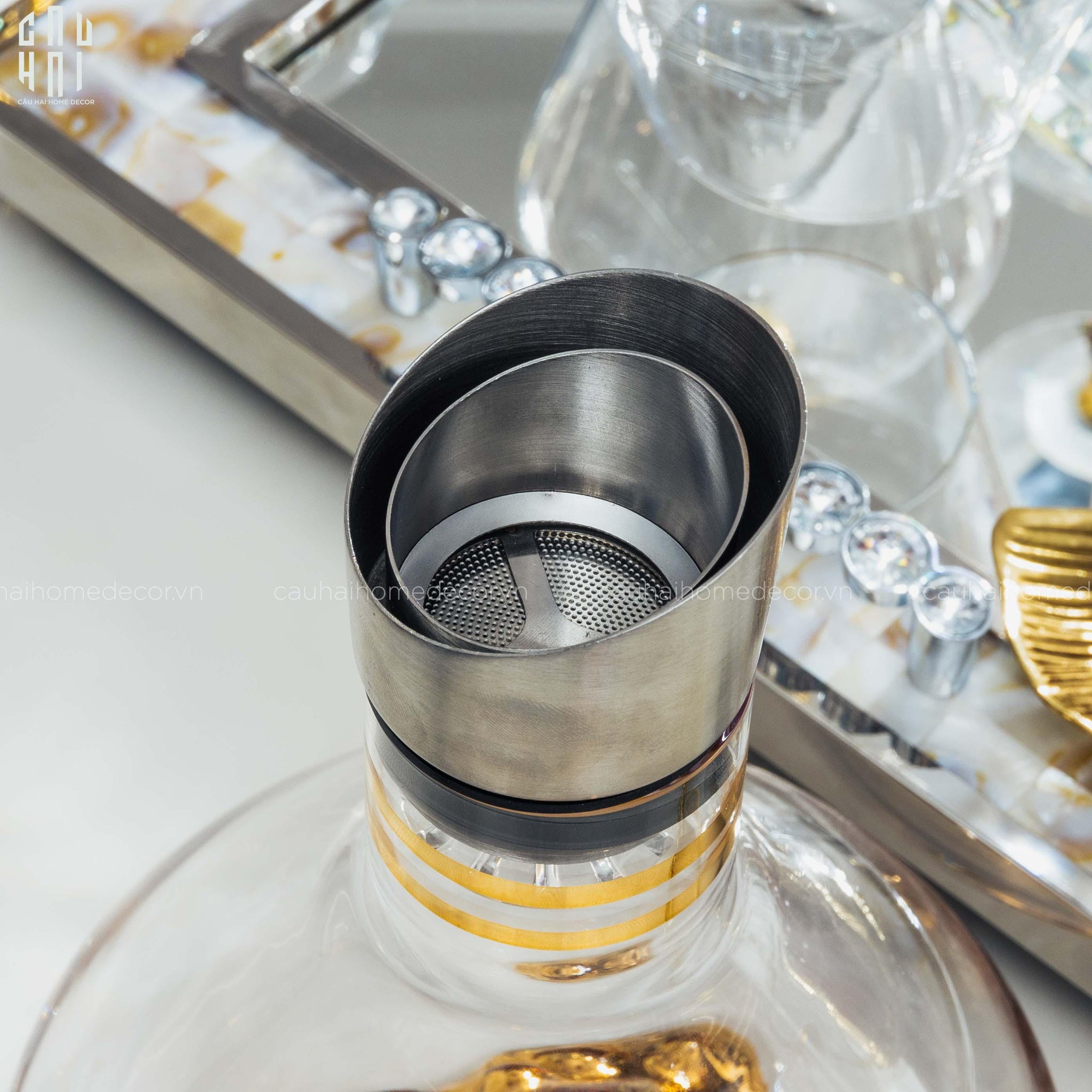 Maison Couture - Set Decanter Pha Lê Hilton Premium 660Ml-CẬU HAI HOME DECOR