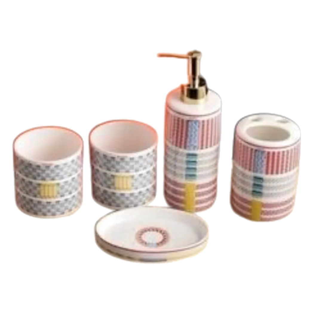 Maison Couture - Set Nhà Tắm 5 Món "Dây Cương Kỵ Sĩ H Class Tressé Harnais Équestre Bathroom Vanities-PHỤ KIỆN NHÀ TẮM-CẬU HAI HOME DECOR-CẬU HAI HOME DECOR