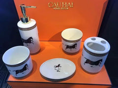 Maison Couture - Set Nhà Tắm 5 Món "Dây Cương Kỵ Sĩ H Class Tressé Harnais Équestre Bathroom Vanities-CẬU HAI HOME DECOR