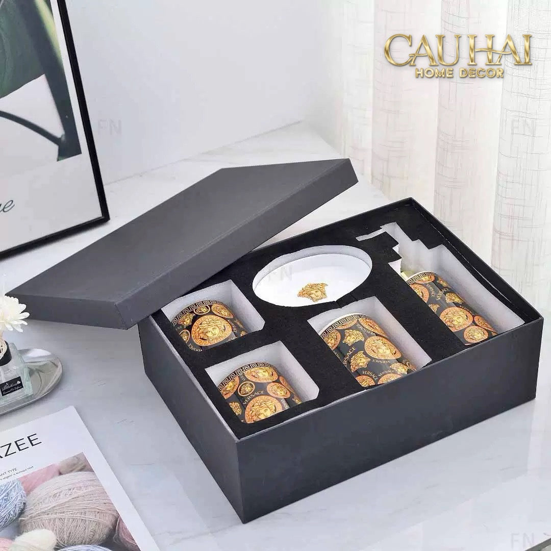 Maison Couture - Set Nhà Tắm 5 Món Multi Monogram Medusa Bathroom Vanity 5pcs-Set nhà tắm bathroom vanities-CẬU HAI HOME DECOR-CẬU HAI HOME DECOR