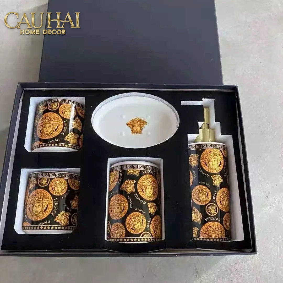 Maison Couture - Set Nhà Tắm 5 Món Multi Monogram Medusa Bathroom Vanity 5pcs-Set nhà tắm bathroom vanities-CẬU HAI HOME DECOR-CẬU HAI HOME DECOR