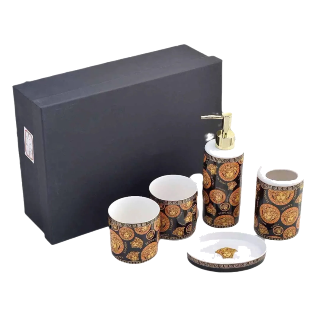 Maison Couture - Set Nhà Tắm 5 Món Multi Monogram Medusa Bathroom Vanity 5pcs-Set nhà tắm bathroom vanities-CẬU HAI HOME DECOR-CẬU HAI HOME DECOR