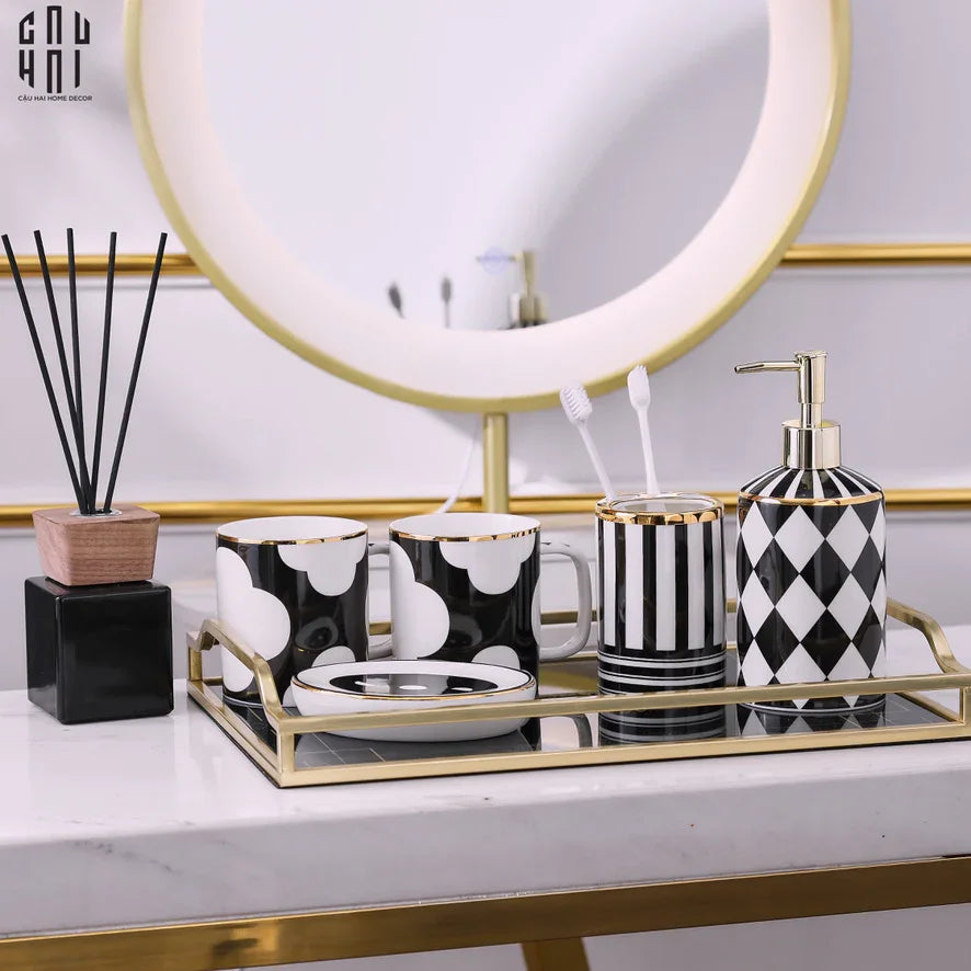 Maison Couture - Set Nhà Tắm Château Clover Signature - L’Atelier Rayé Bathroom Vanity 5pcs-CẬU HAI HOME DECOR