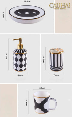 Maison Couture - Set Nhà Tắm Château Clover Signature - L’Atelier Rayé Bathroom Vanity 5pcs-CẬU HAI HOME DECOR