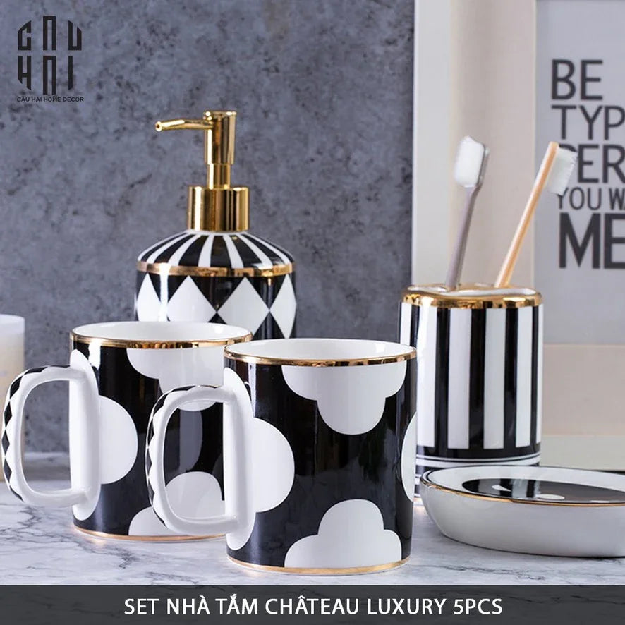 Maison Couture - Set Nhà Tắm Château Clover Signature - L’Atelier Rayé Bathroom Vanity 5pcs-CẬU HAI HOME DECOR