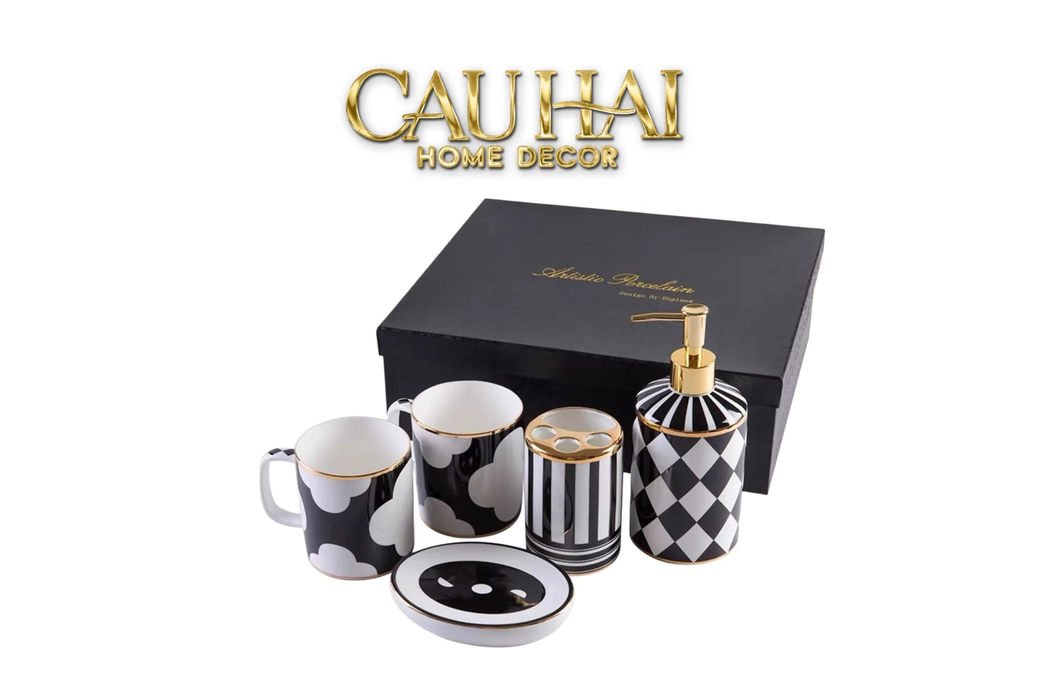 Maison Couture - Set Nhà Tắm Château Clover Signature - L’Atelier Rayé Bathroom Vanity 5pcs-CẬU HAI HOME DECOR