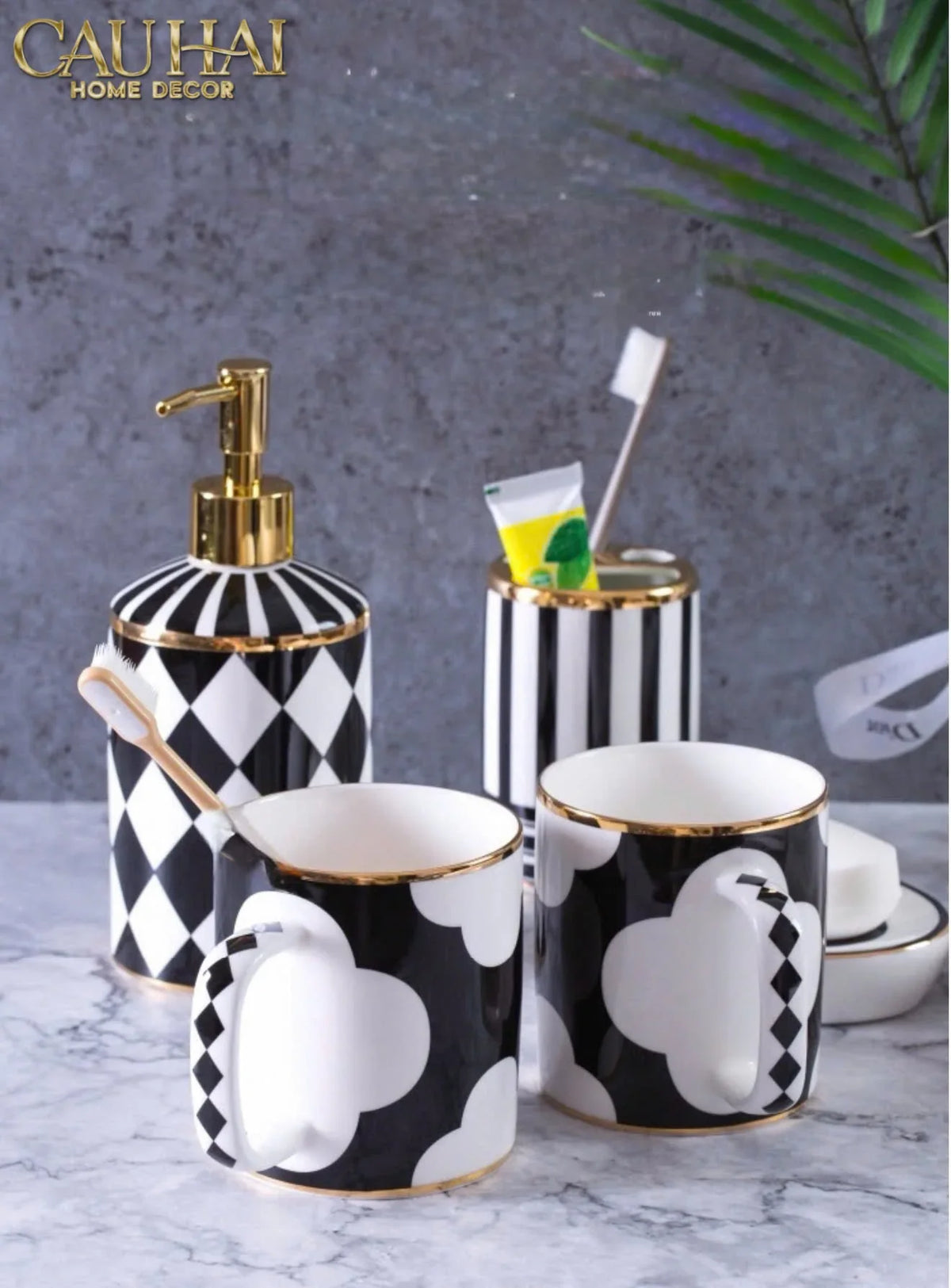 Maison Couture - Set Nhà Tắm Château Clover Signature - L’Atelier Rayé Bathroom Vanity 5pcs-Set nhà tắm bathroom vanities-Đối tác tại Trung Quốc theo từng đơn đặt hàng-CẬU HAI HOME DECOR