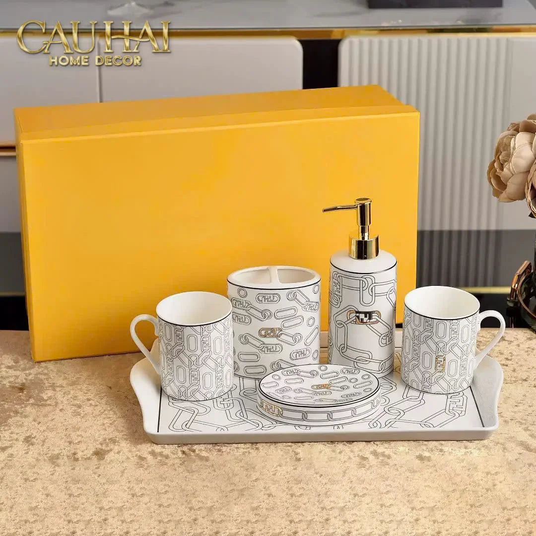Maison Couture - Set Nhà Tắm Fancy F Class - Chainline Metropolis Interlink 6Pcs Bathrooms Vanities-Set nhà tắm bathroom vanities-Đối tác tại Trung Quốc theo từng đơn đặt hàng-CẬU HAI HOME DECOR