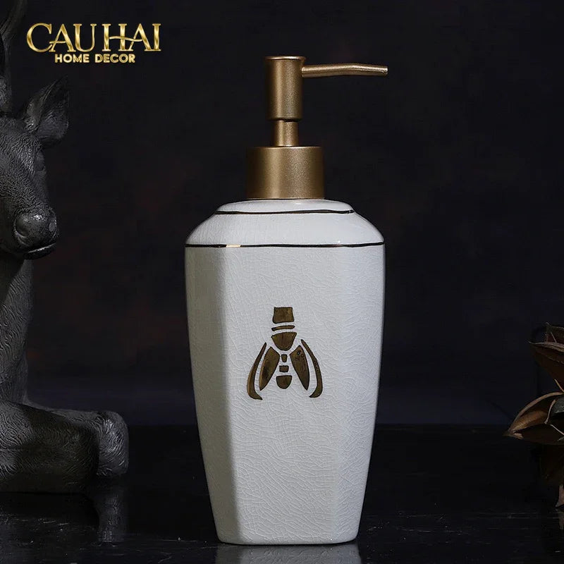 Maison Couture - Set Nhà Tắm G Class Élégance Miel Doré – Golden Queen Bee 5Pcs-CẬU HAI HOME DECOR