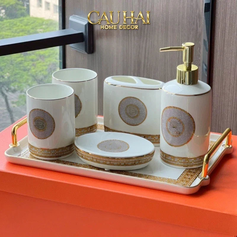 Maison Couture - Set Nhà Tắm Henderson - Pearl White Porcelain Bathroom Vanity 4Pcs-CẬU HAI HOME DECOR