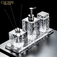 Maison Couture - Set Nhà Tắm Pha Lê Lumière Cristalleries Bathroom Vanity Set - Cannage Facetté Set 4pcs-CẬU HAI HOME DECOR