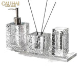 Maison Couture - Set Nhà Tắm Pha Lê Lumière Cristalleries Bathroom Vanity Set - Cannage Facetté Set 4pcs-PHỤ KIỆN NHÀ TẮM-CẬU HAI HOME DECOR-Small Jar-CẬU HAI HOME DECOR