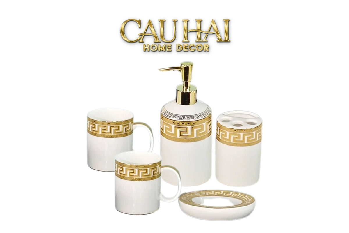 Maison Couture - Set Nhà Tắm V Class Medusa Golden Greek Key Bathroom Vanity 5Pcs-Set nhà tắm bathroom vanities-Đối tác tại Trung Quốc theo từng đơn đặt hàng-CẬU HAI HOME DECOR