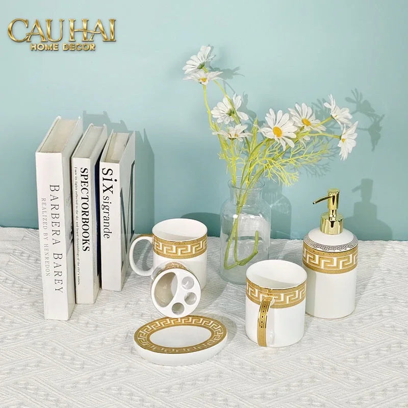Maison Couture - Set Nhà Tắm V Class Medusa Golden Greek Key Bathroom Vanity 5Pcs-Set nhà tắm bathroom vanities-Đối tác tại Trung Quốc theo từng đơn đặt hàng-CẬU HAI HOME DECOR