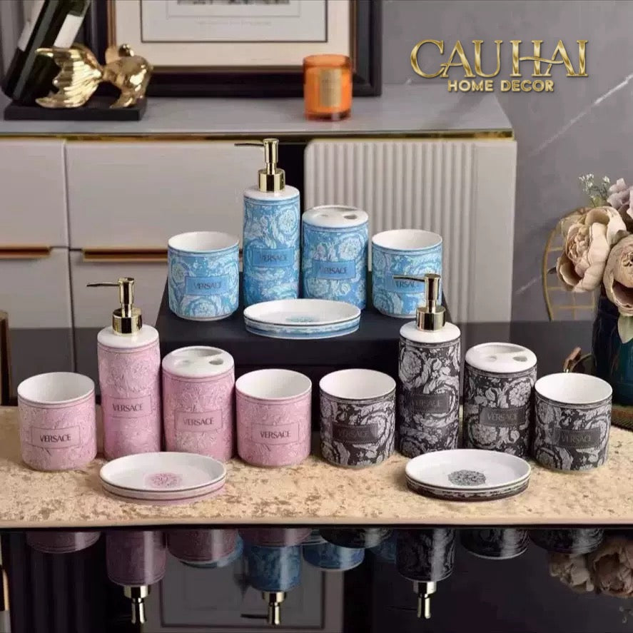 Maison Couture - Set Nhà Tắm V Class Medusa Graphiite Barocco Haze 5Pcs-CẬU HAI HOME DECOR