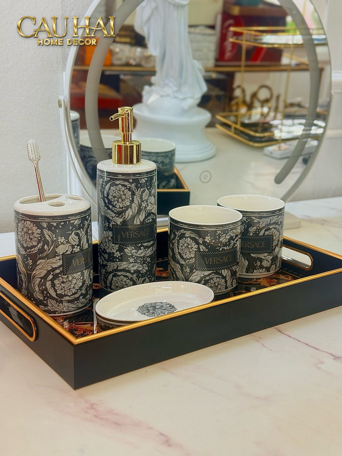 Maison Couture - Set Nhà Tắm V Class Medusa Graphiite Barocco Haze 5Pcs-Set nhà tắm bathroom vanities-Đối tác tại Trung Quốc theo từng đơn đặt hàng-CẬU HAI HOME DECOR