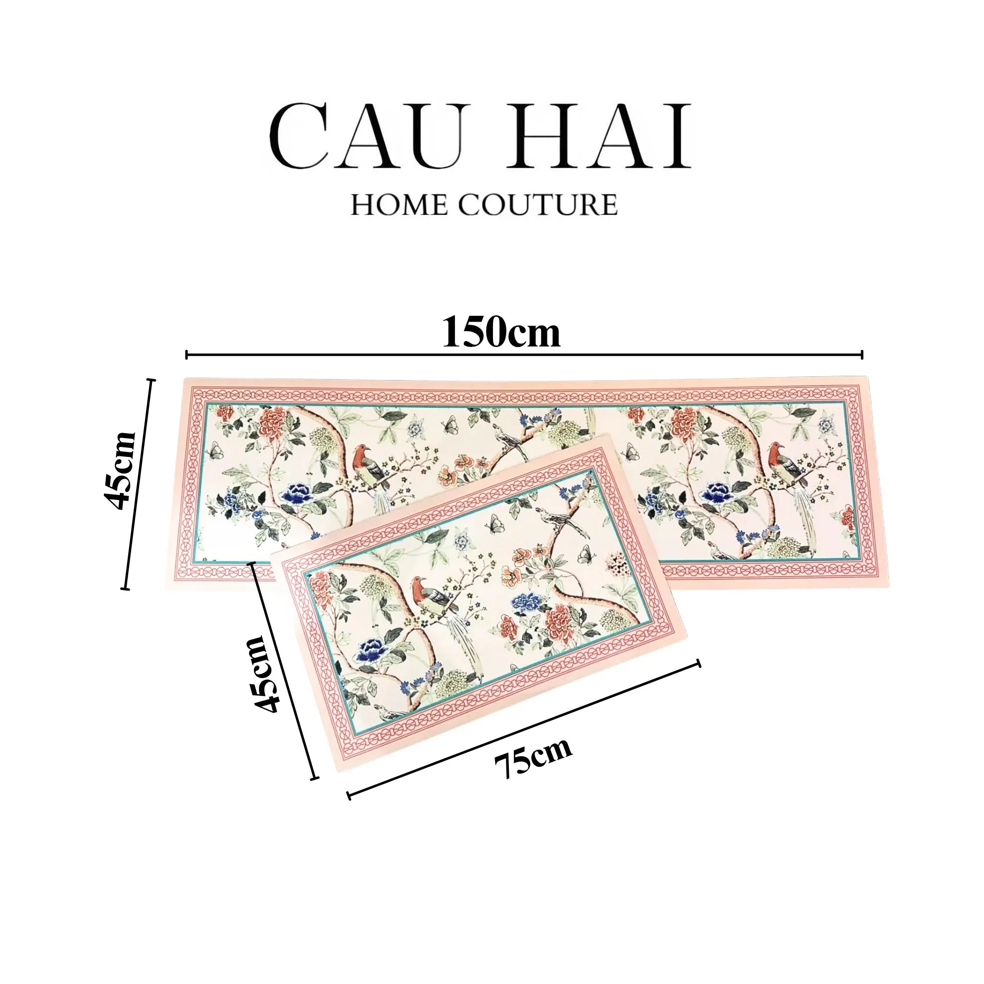 Maison Couture - Set Thảm Bếp Da Cao Cấp 45X75/150 La Muse Pink Plush Jardin-CẬU HAI HOME DECOR