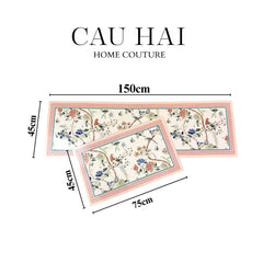 Maison Couture - Set Thảm Bếp Da Cao Cấp 45X75/150 La Muse Pink Plush Jardin-CẬU HAI HOME DECOR