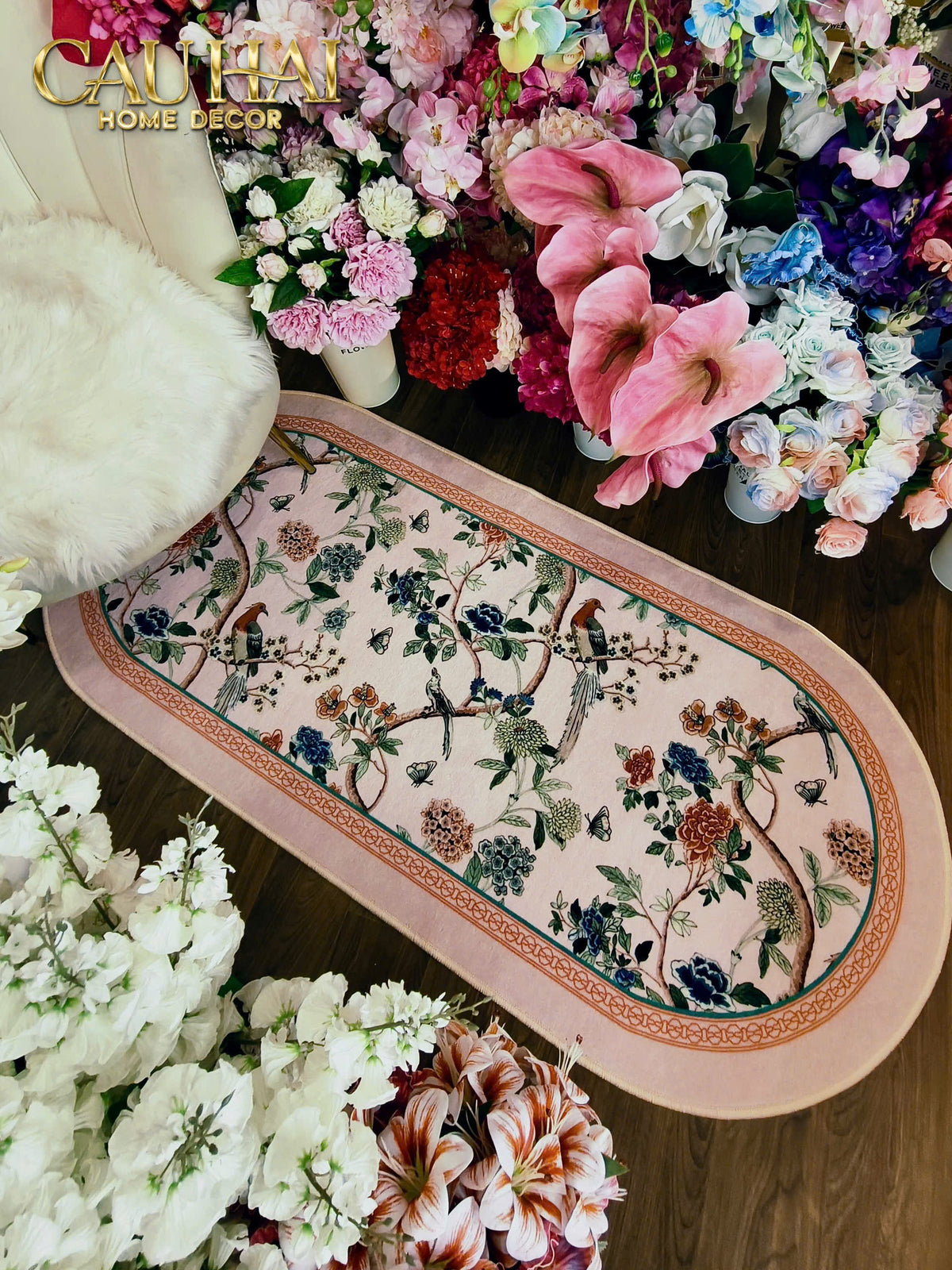Maison Couture - Set Thảm Bếp Da Cao Cấp 45X75/150 La Muse Pink Plush Jardin-THẢM BẾP-Đối tác tại Trung Quốc theo từng đơn đặt hàng-CẬU HAI HOME DECOR