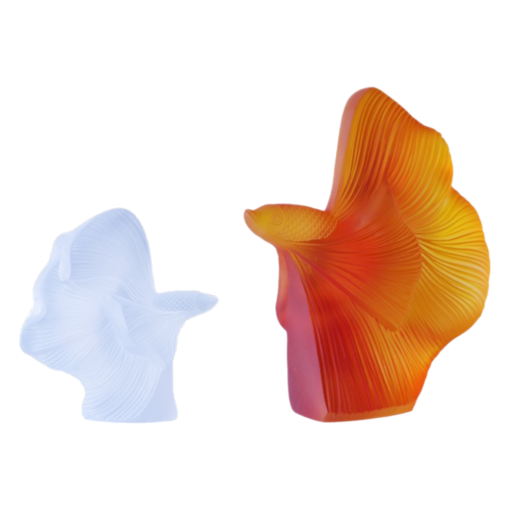 Maison Couture - Set Tượng Cá Nghệ Thuật Betta Resin Lumière Wave Amber Blanc-CẬU HAI HOME DECOR-CẬU HAI HOME DECOR