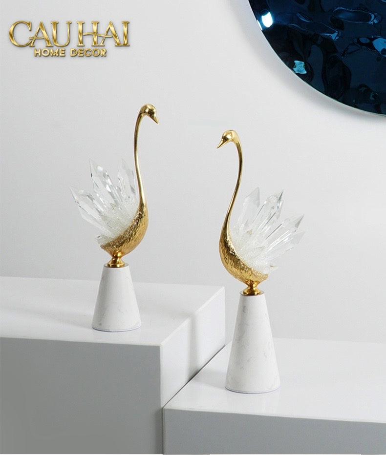 Maison Couture - Set Tượng Đôi Thiên Nga Cygne au Port Altier Royales Cristalleries 37/42 - CẬU HAI HOME DECOR