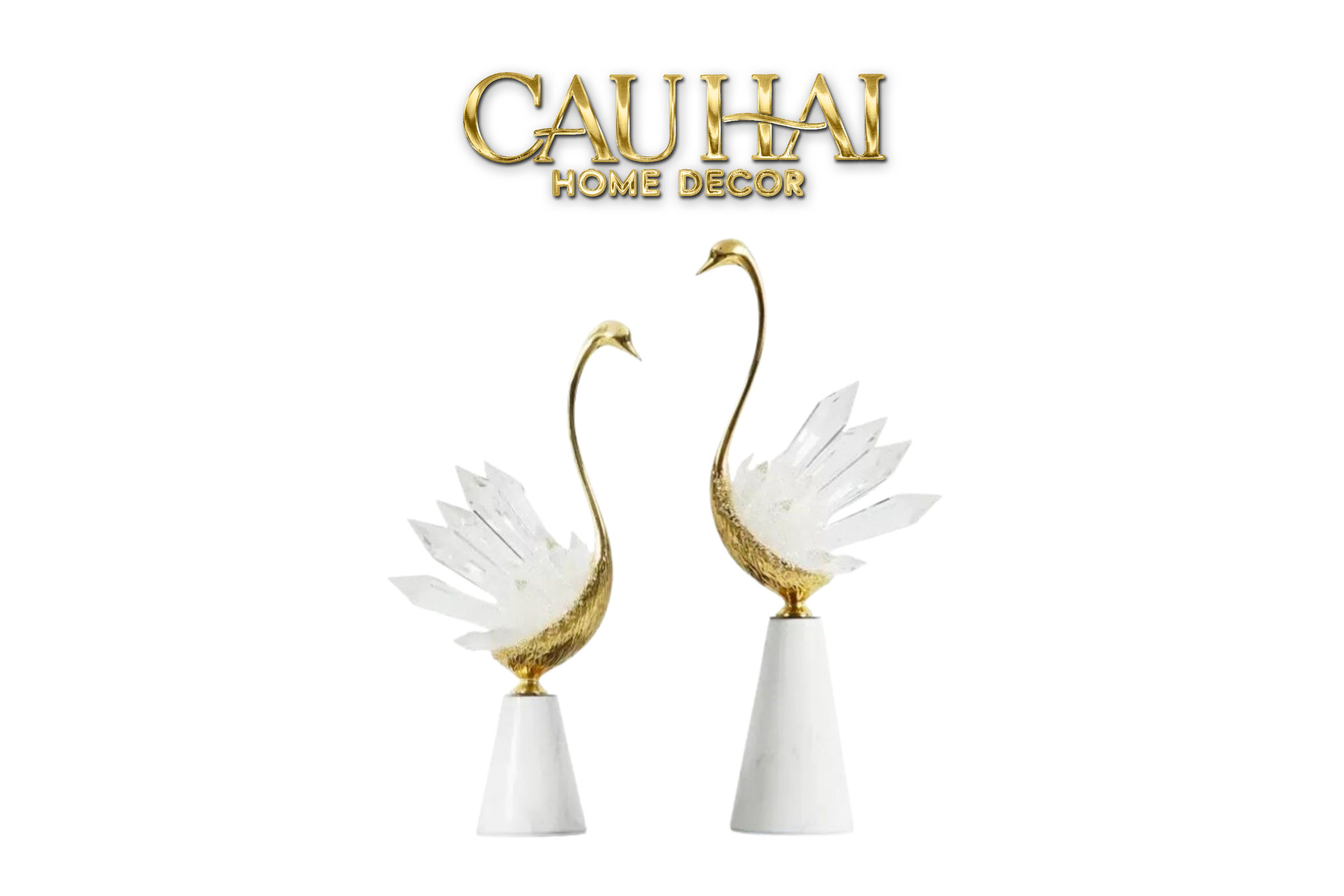 Maison Couture - Set Tượng Đôi Thiên Nga Cygne au Port Altier Royales Cristalleries 37/42 - CẬU HAI HOME DECOR
