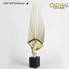 Maison Couture - Set Tượng Khổng Tước Éventail de l’Empereur Plumage de Paon H66-CẬU HAI HOME DECOR