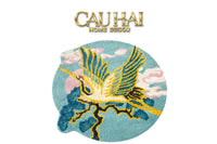 Maison Couture - Thảm Tròn Sợi Dệt D120 -Celestial Crane Nuage d’Azur Art Rugs-CẬU HAI HOME DECOR