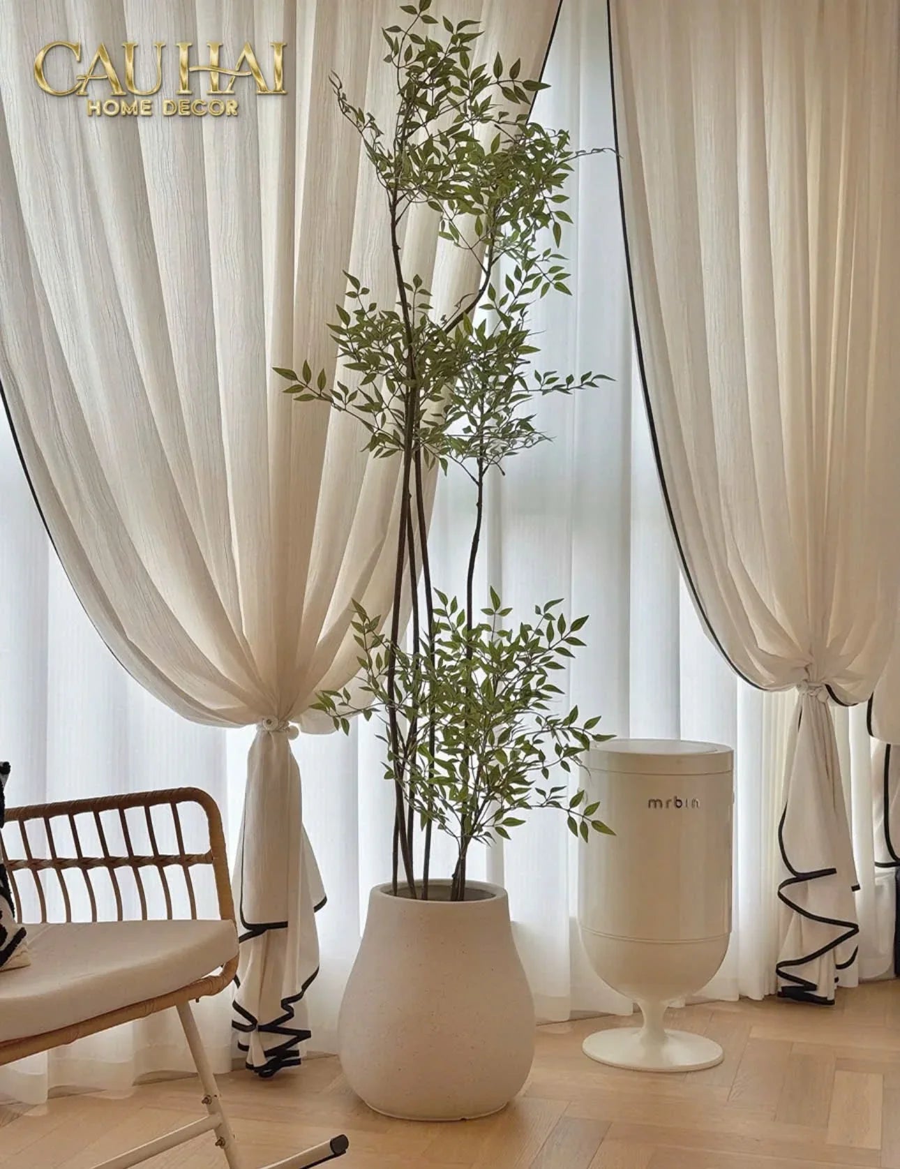 Maison Couture - Thùng Rác Cảm Biến Premium Blanc Coupe de Mr Bin 20L - Auto Lid D32 H61-CẬU HAI HOME DECOR