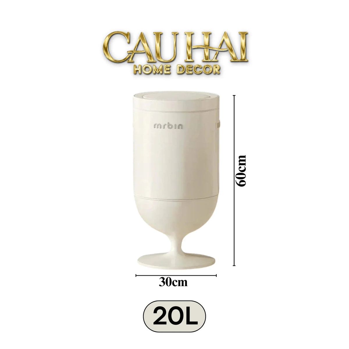 Maison Couture - Thùng Rác Cảm Biến Premium Blanc Coupe de Mr Bin 20L - Auto Lid-Thùng Rác-Đối tác tại Trung Quốc theo từng đơn đặt hàng-CẬU HAI HOME DECOR
