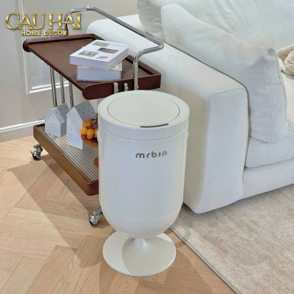 Maison Couture - Thùng Rác Cảm Biến Premium Blanc Coupe de Mr Bin 20L - Auto Lid-Thùng Rác-Đối tác tại Trung Quốc theo từng đơn đặt hàng-CẬU HAI HOME DECOR