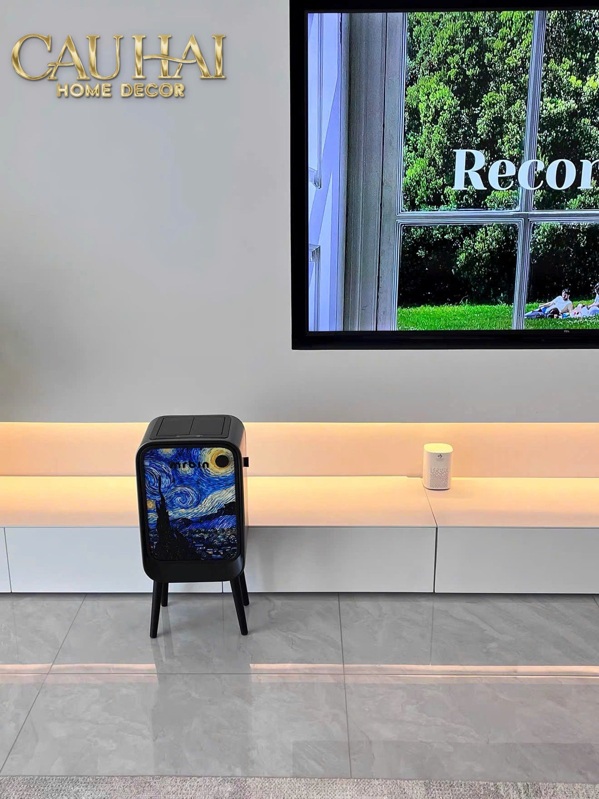 Maison Couture - Thùng Rác Mr Bin Automatic TV Van Gogh Version Limited 20L 31.4x65-Thùng Rác-CẬU HAI HOME DECOR-CẬU HAI HOME DECOR