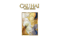 Maison Couture - Tranh Khảm Men Thuỷ Tinh Khung Thủ Công Khung Thép Không Gỉ Gilded Prism Enamel - Ginkgo Era 70x100-CẬU HAI HOME DECOR