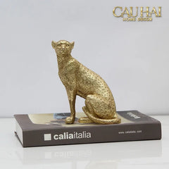 Maison Couture - Tượng Báo Bằng Đồng - Majetic Laiton Brasson Panther Ornaments 13x6.5x14-CẬU HAI HOME DECOR