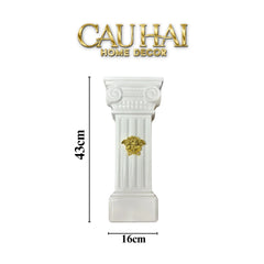 Maison Couture - Tượng Bình Hoa Cột La Mã Mythology Ionic Medusa Roman Column H43-CẬU HAI HOME DECOR