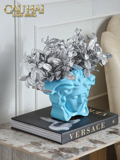 Maison Couture - Tượng Bình Hoa Medusa V Class Vase - Blue / Blanc-CẬU HAI HOME DECOR