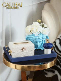 Maison Couture - Tượng Bình Hoa Medusa V Class Vase - Blue / Blanc-CẬU HAI HOME DECOR