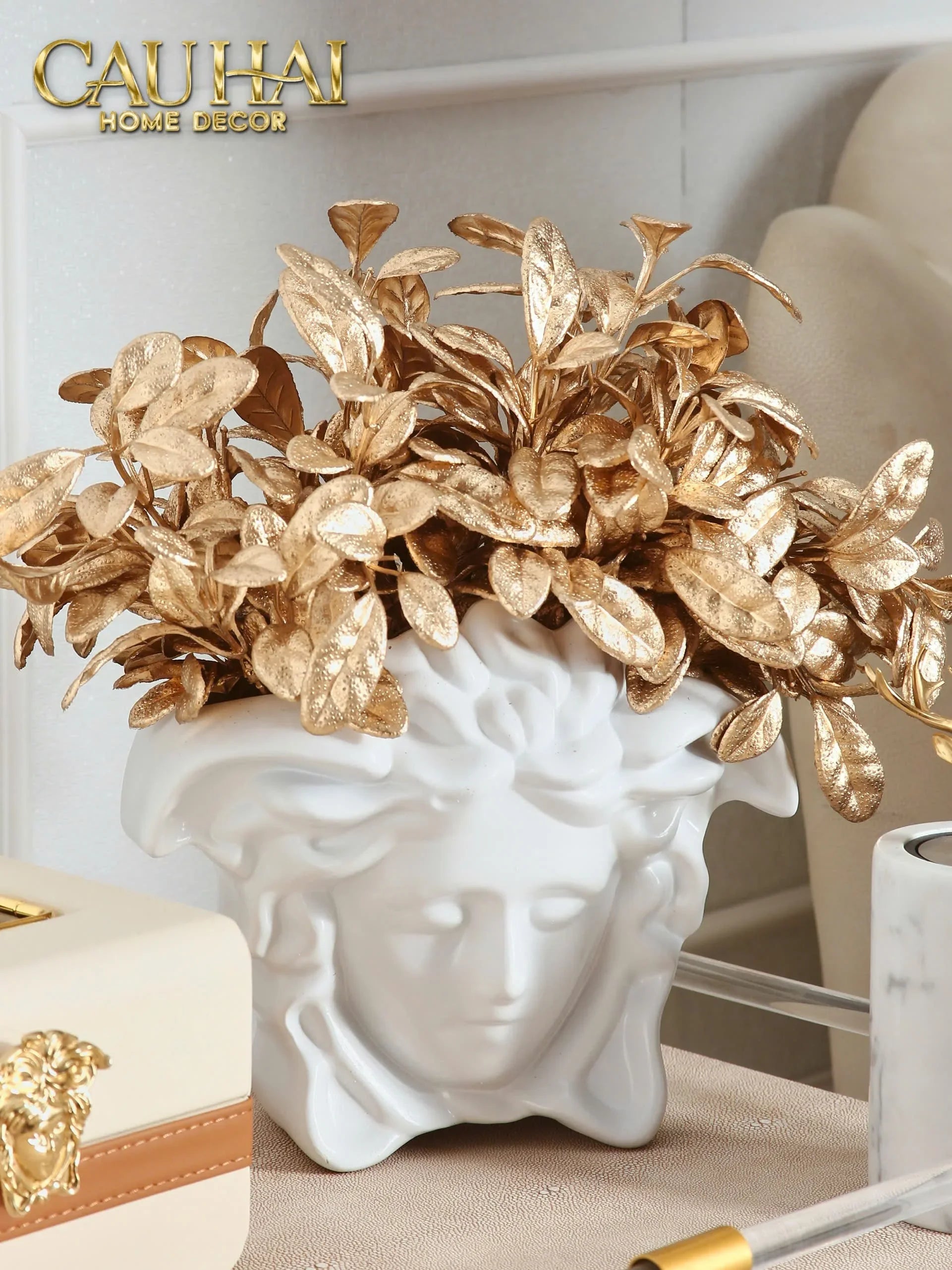 Maison Couture - Tượng Bình Hoa Medusa V Class Vase - Blue / Blanc-CẬU HAI HOME DECOR